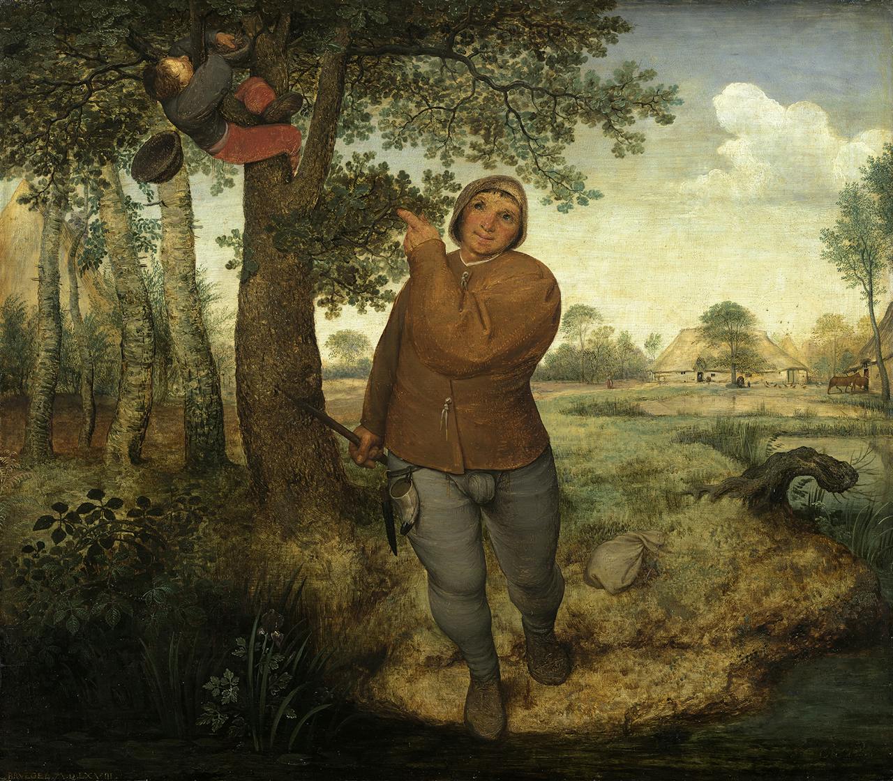 Pieter Bruegel, De vogelnestrover, 1568. Paneel, 59,3 × 68,3 cm. Collectie
Kunsthistorisches Museum, Wenen.