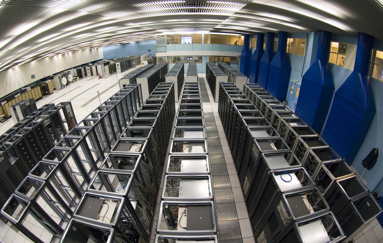 Het GRID onderdeel van het tunnelsysteem van CERN.