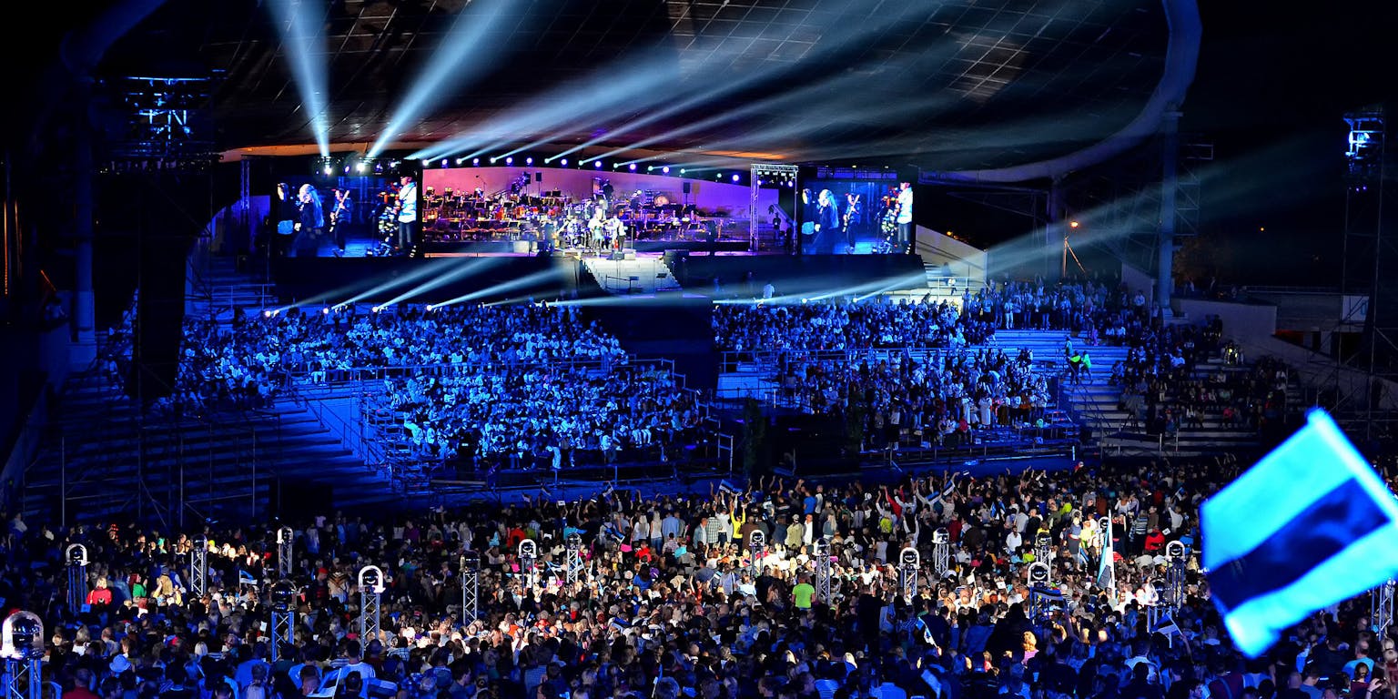 Sfeerbeeld van het Eurovisie Songfestival.