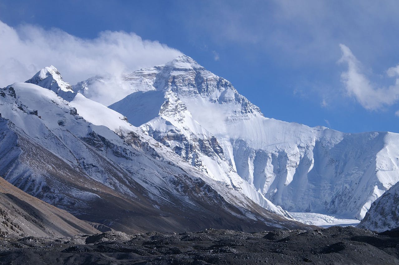 De Mount Everest, de hoogste berg ter wereld.