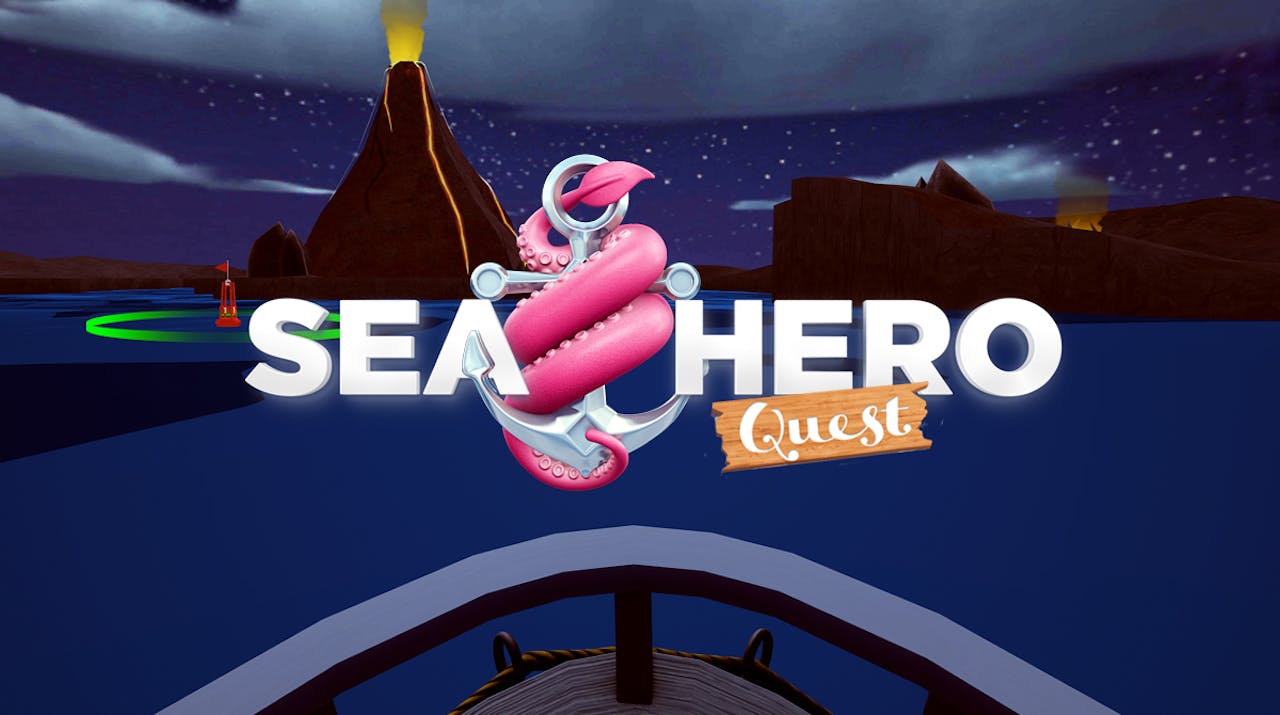 Het logo van de mobiele game Sea Hero Quest. Deze game is een hulpmiddel om mensen met genetische aanleg voor Alzheimer eruit te pikken.