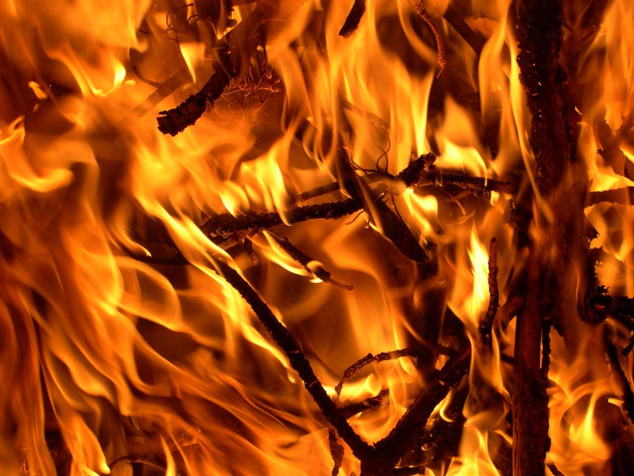 Een close-up beeld van een brand.