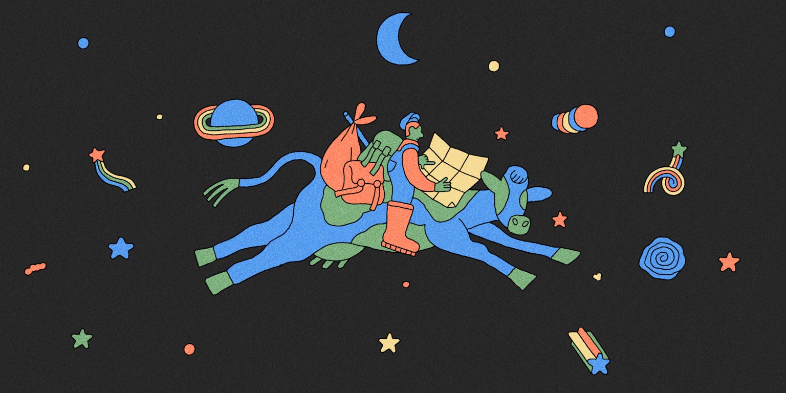 Een bos palmbladeren op de grond.