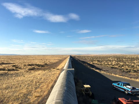 Een deel van de kilometerslange LIGO-detector in Amerika. Hier werden in 2015 voor het eerst zwaartekrachtgolven gemeten.