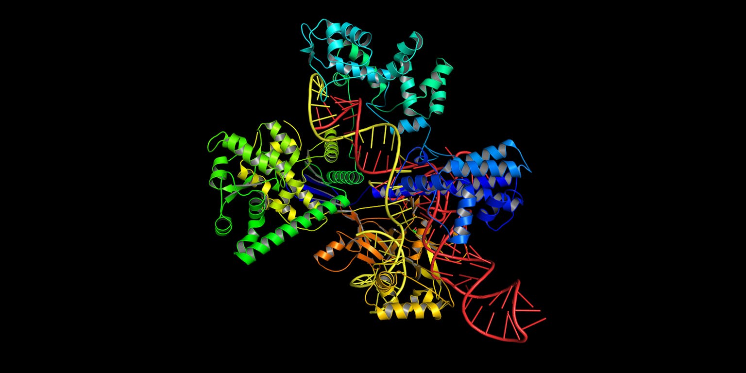 Het recycling-symbool waarin de elementen lucht, water en land zijn verwerkt.