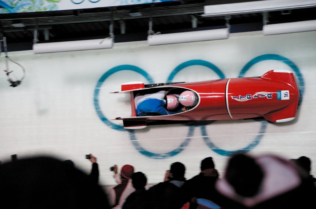 Bobslee tijdens de Olympische Winterspelen 2010 in Vancouver.