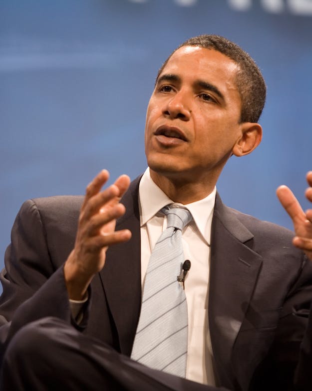 Obama werd door Democraten gezien als een charismatisch leider, maar niet alle Republikeinen waren het daarmee eens. Barack Obama die spreekt op een congress.