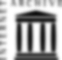 Het zwart-witte logo van het internet archief.