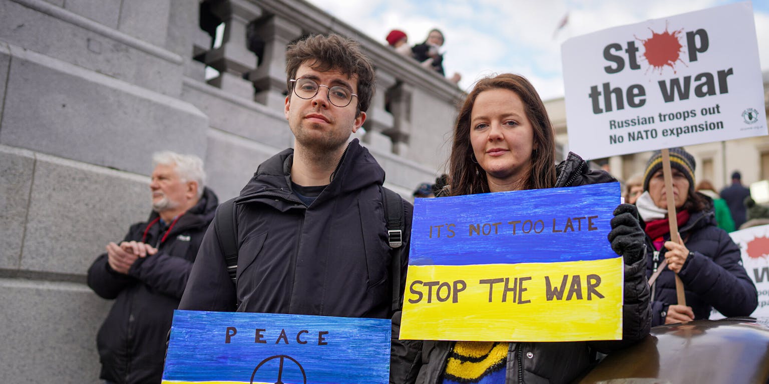 Demonstranten in Londen