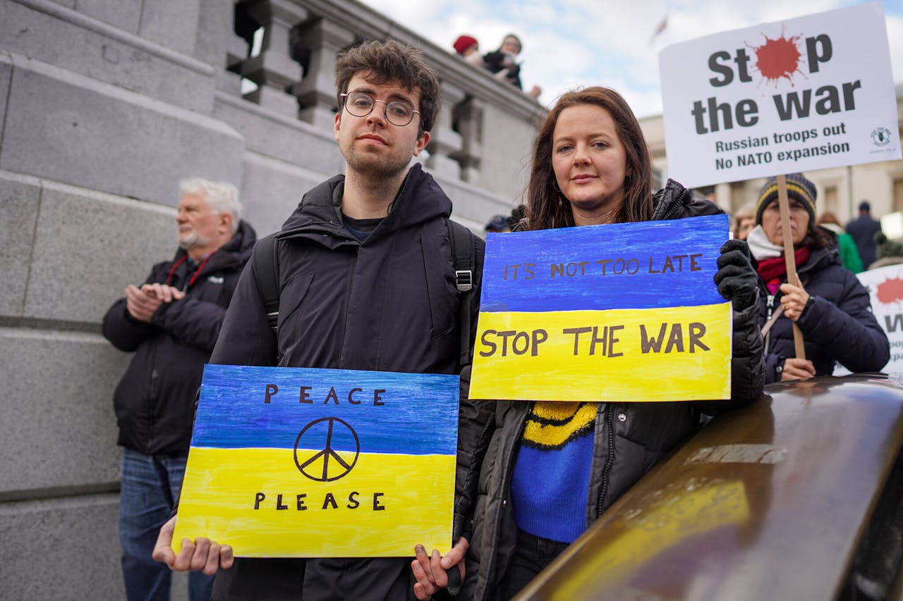 Demonstranten in Londen