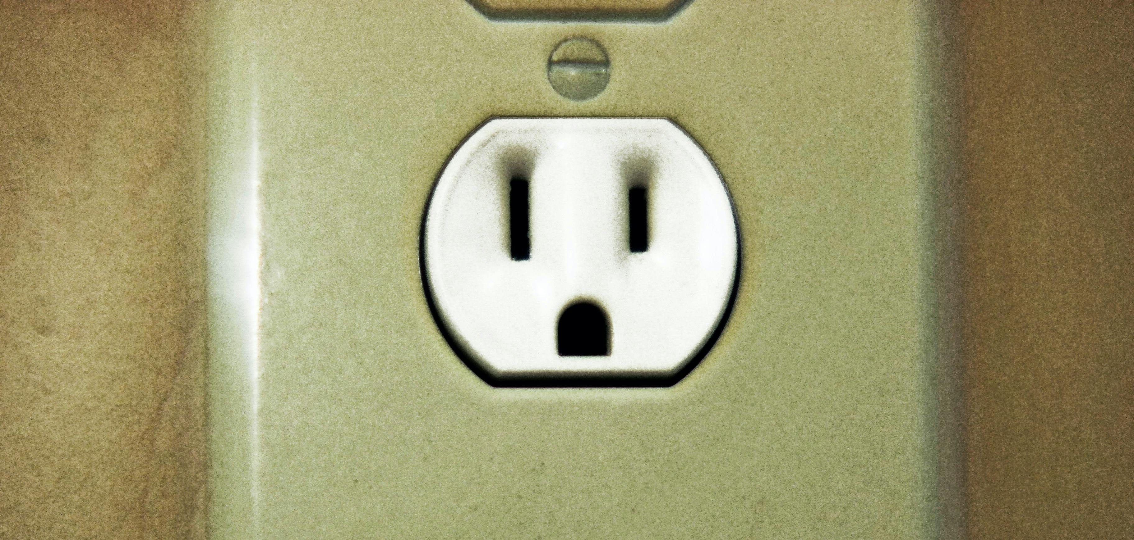 Een close-up van een stopcontact.