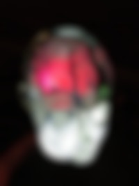 Een hoofd van glas. Het brein is uitgelicht in een rode kleur.