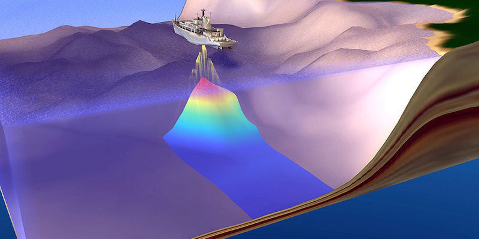 Illustratie van echografie van een schip.