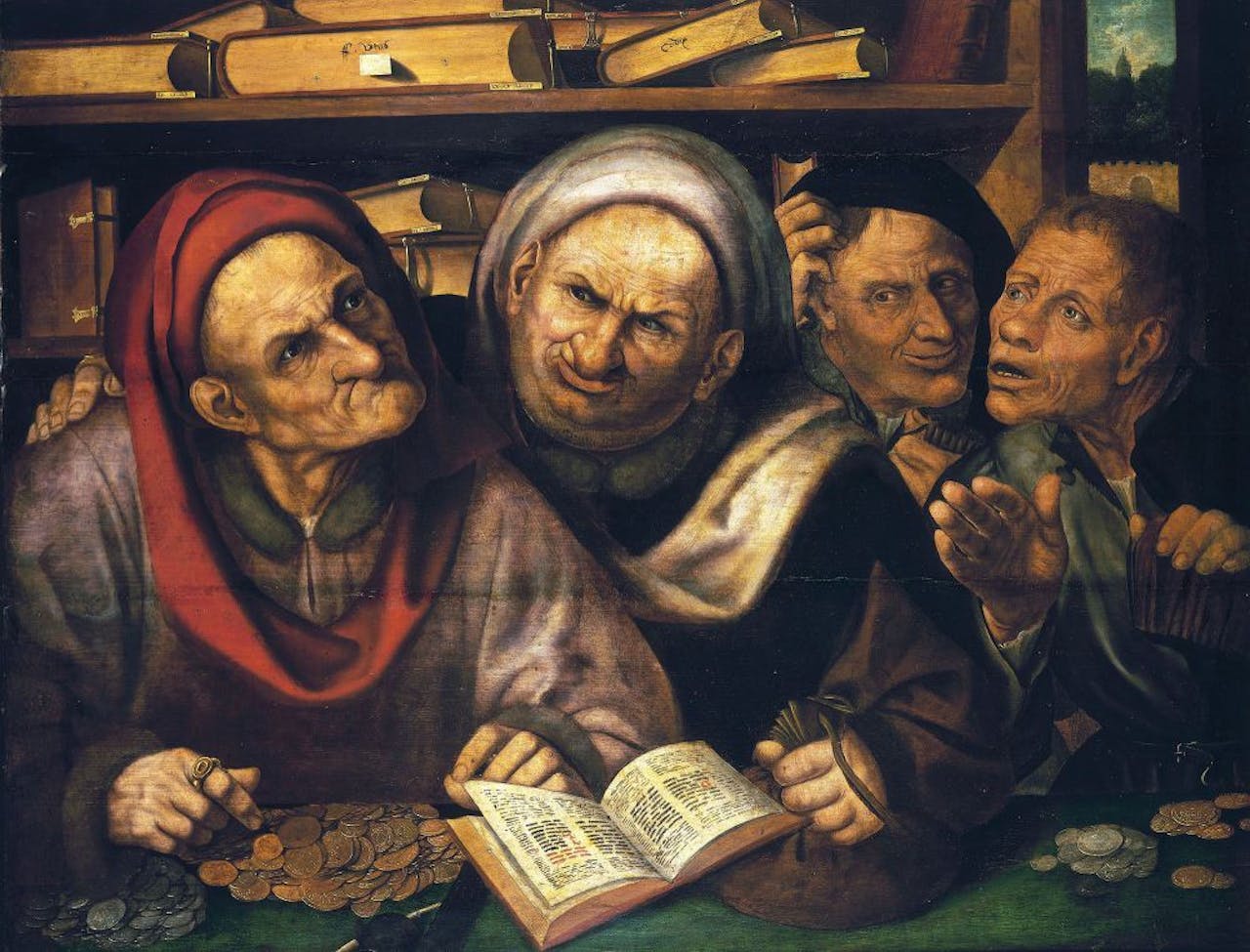 Atelier van Quinten Massijs, De oude vrekken, ca. 1530.