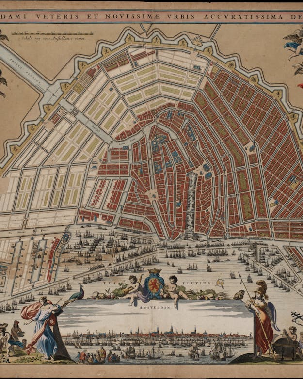 Kaart van Amsterdam in 1662