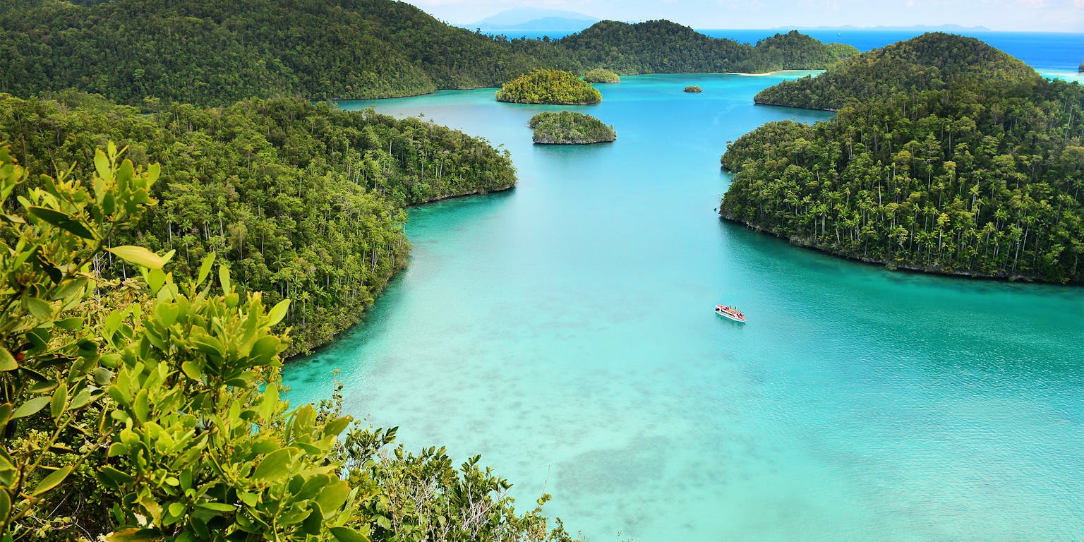 Een foto van Raja Ampat, een eilandengroep in Indonesië.