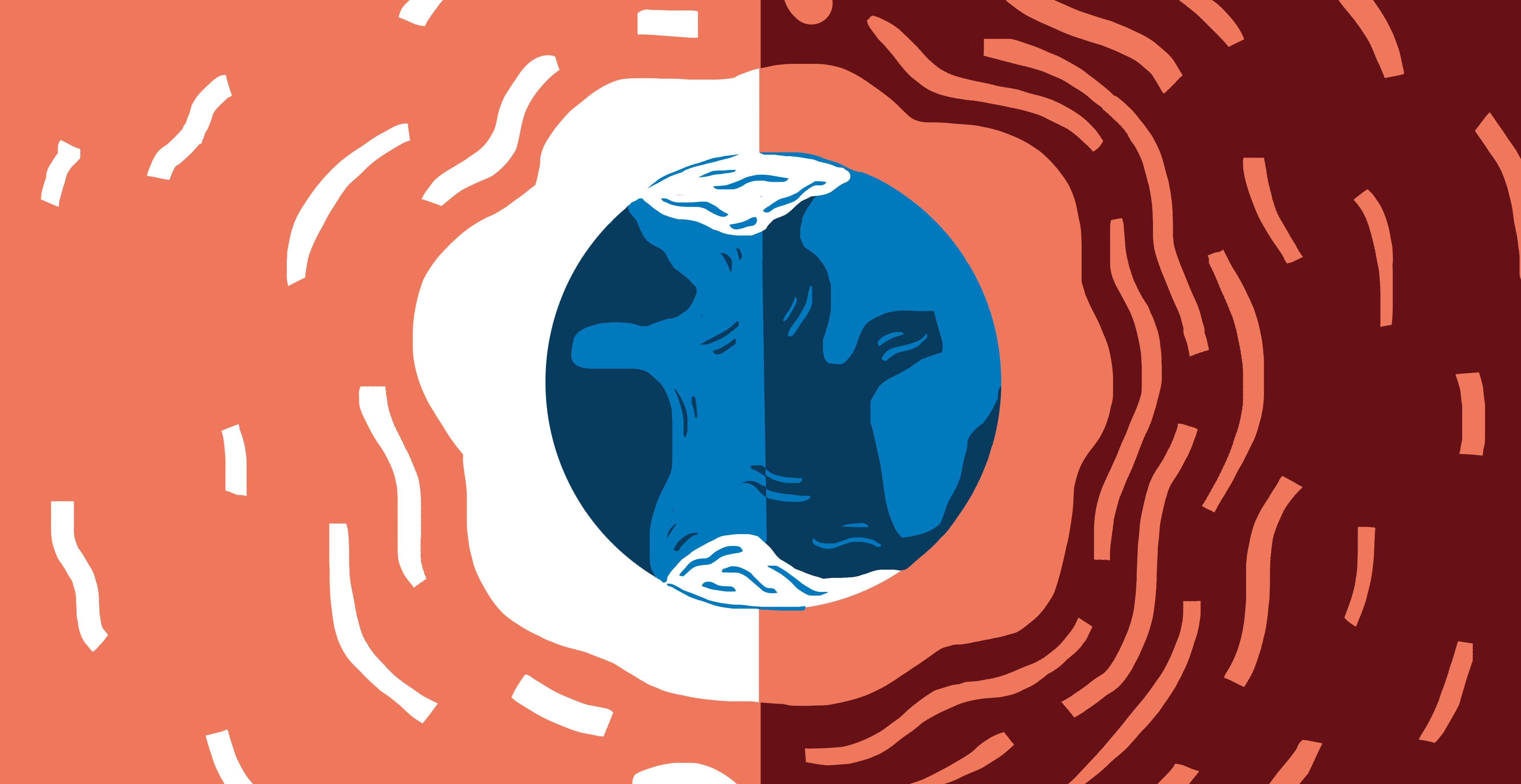 Een illustratie van de aarde.