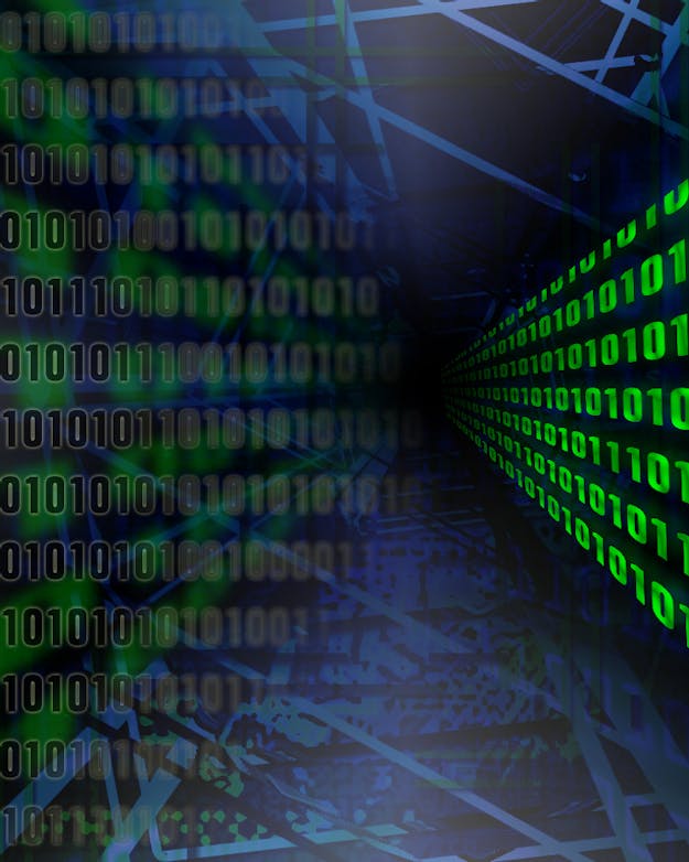 Big Data en ethiek gaan soms moeilijk samen. Een groene en blauwe achtergrond met binaire codenummers.