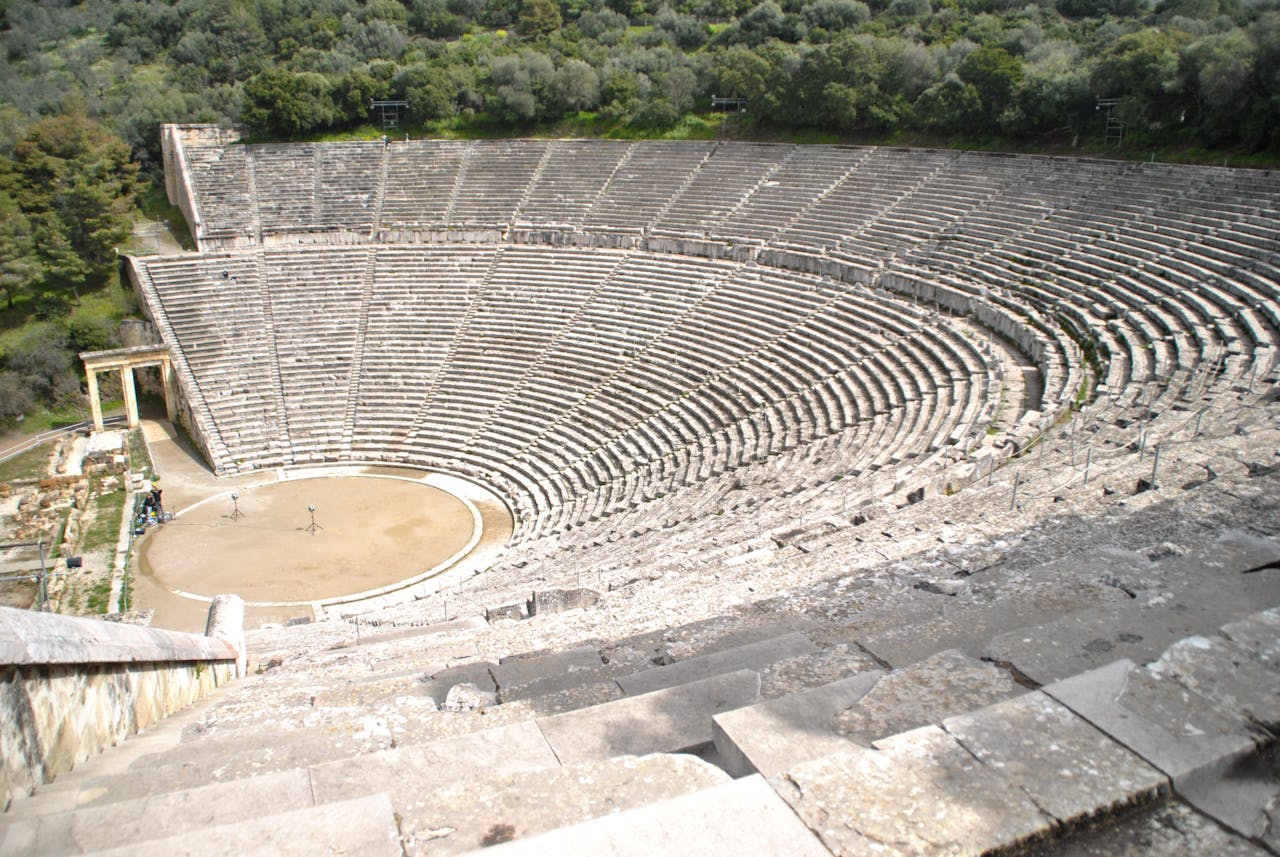 Het theater van Epidaurus (vierde eeuw voor Christus), die door de wetenschappers van de TU/e werd onderzocht.
