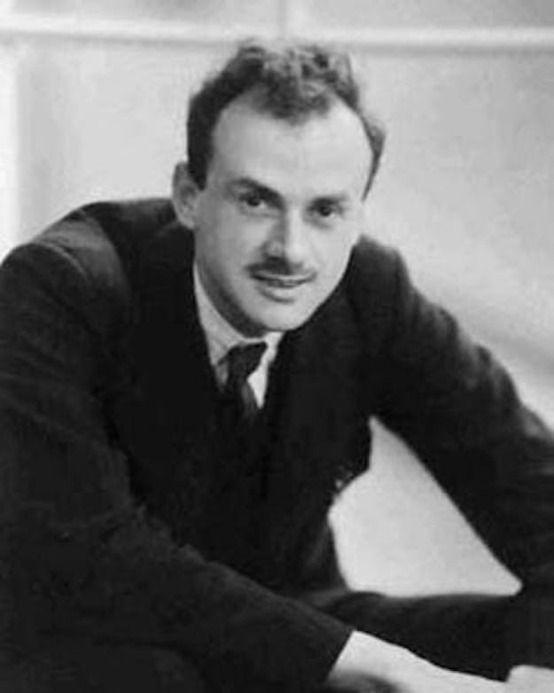 Paul Dirac die timide de camera inkijkt.