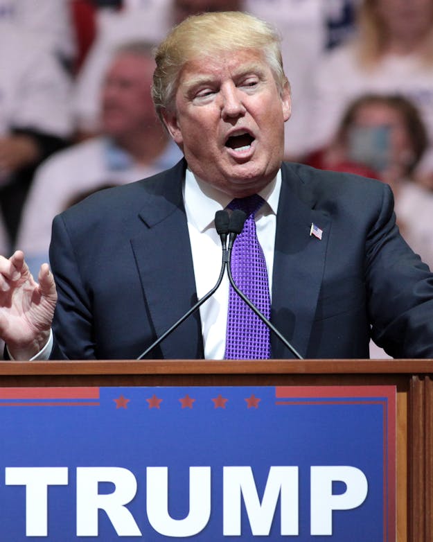 President Donald Trump houdt een toespraak President Donald Trump houdt een toespraak