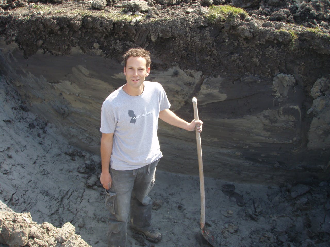 Wouter Roessingh tijdens bronstijd-onderzoek in Enkhuizen, 2009