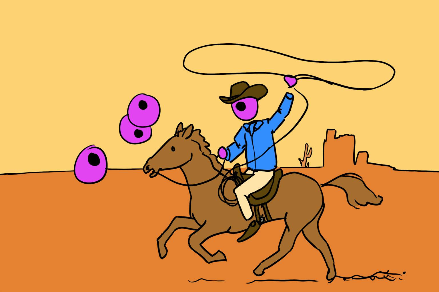 Cowboy op paard