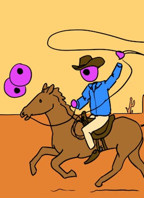 Cowboy op paard