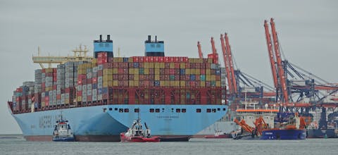 Alle containers die aankomen per schip, moeten per trein of vrachtwagen verder worden vervoerd.