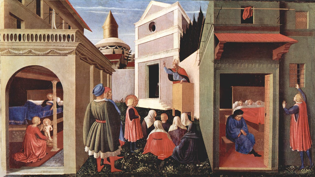 Schilderij van Fra Angelico: 'Het verhaal van Sint Nicolaas'.