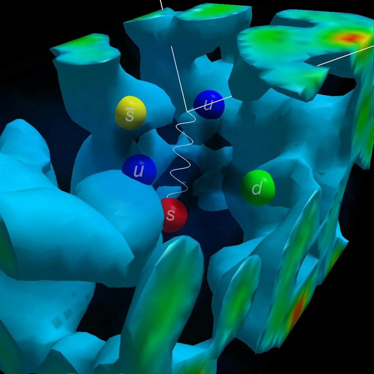 Een 3D-model van een cel met moleculen.