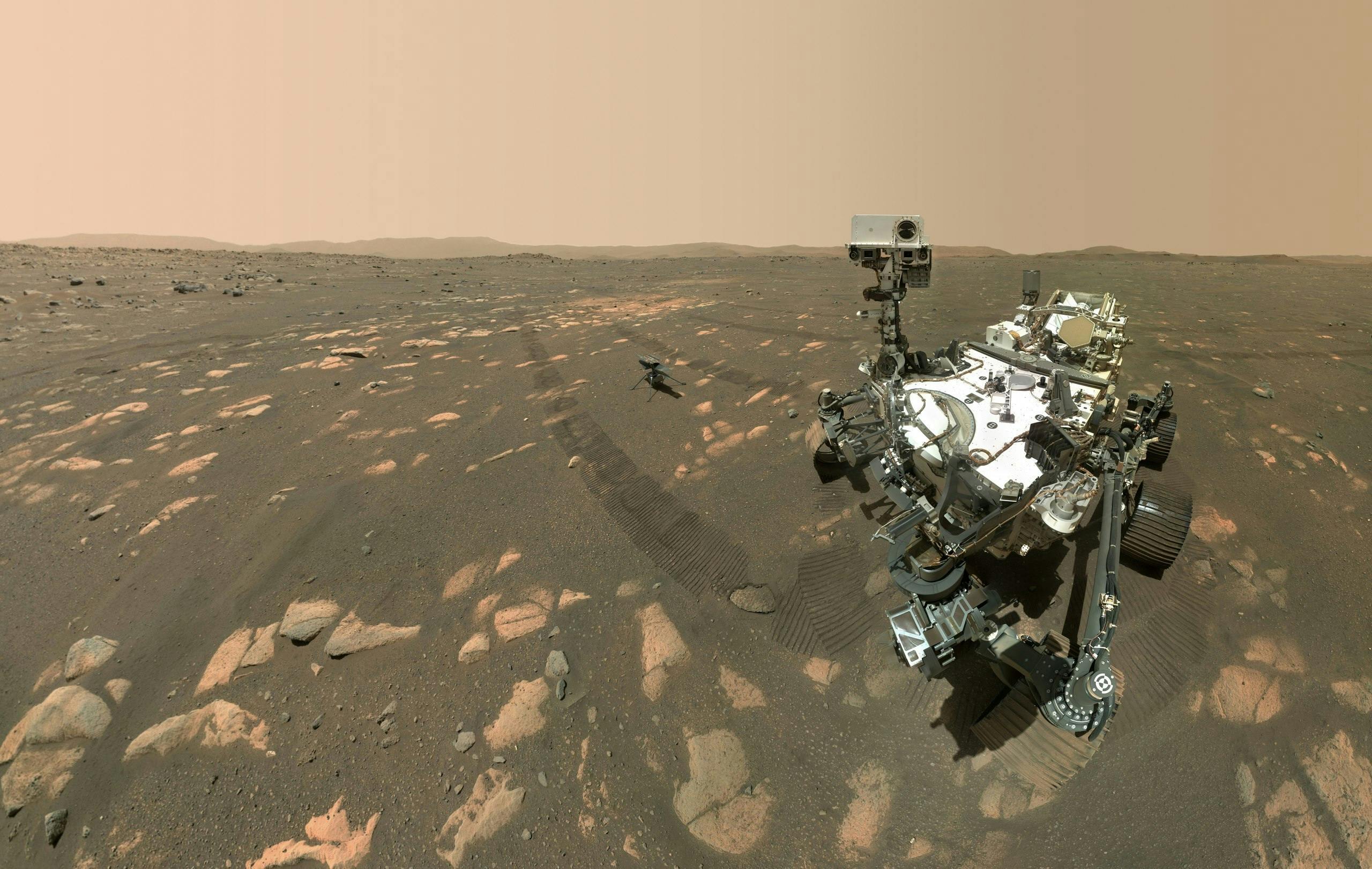 NASA's nieuwsgierigheidsrover Perserverence op Mars.