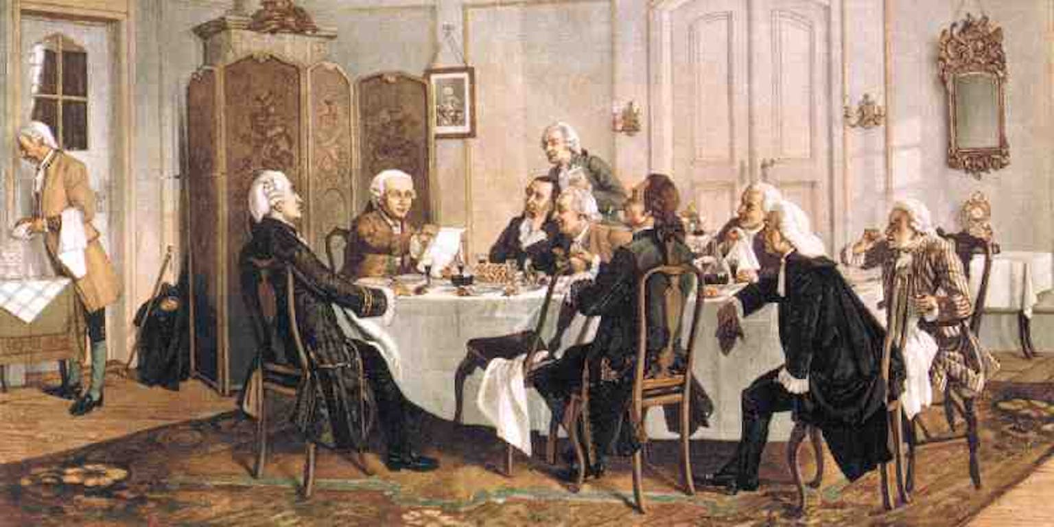 Emil Doerstling, Immanuel Kant aan tafel met vrienden.