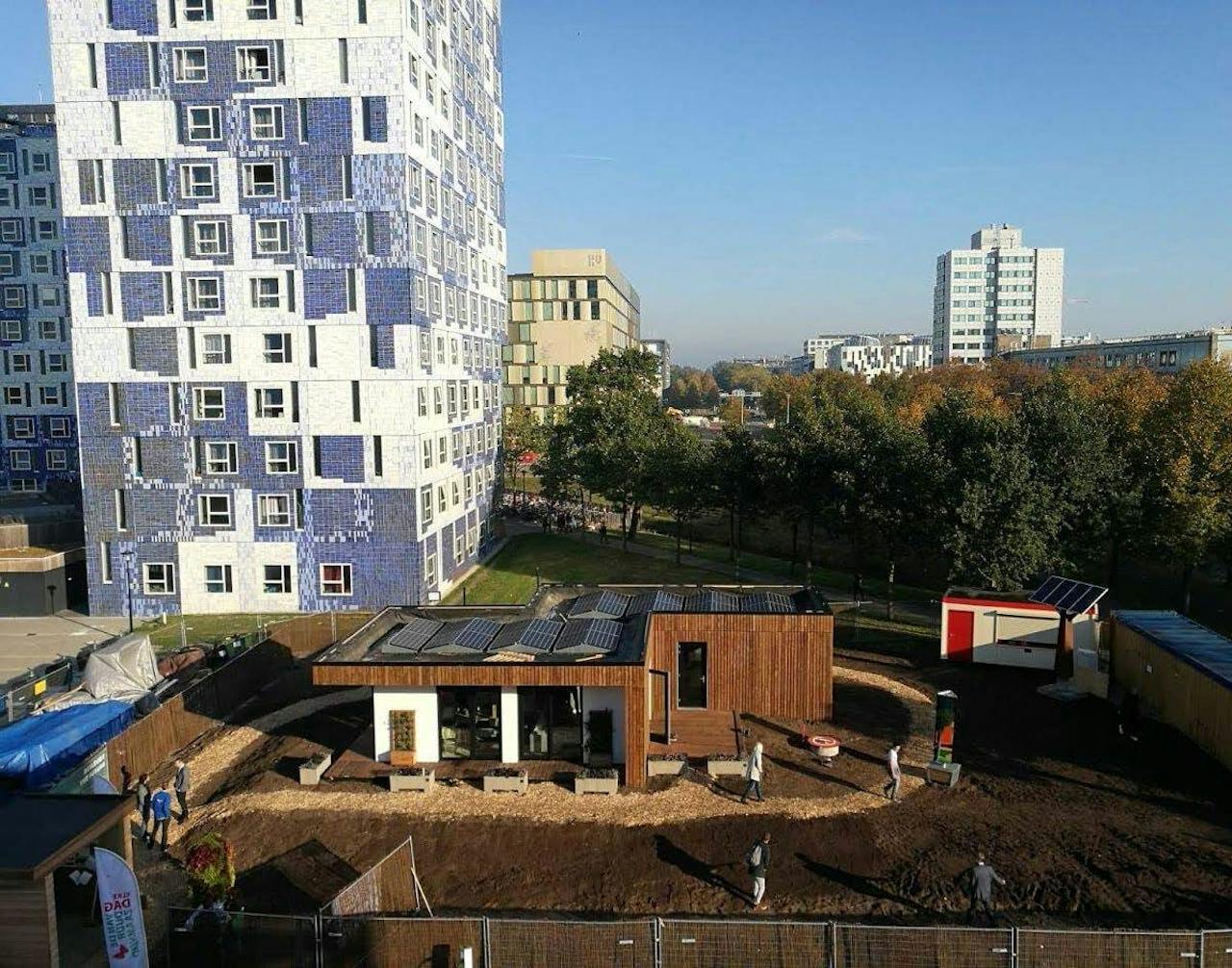 Het duurzame en modulaire huis van Selficient B.V. op de Uithof in Utrecht.