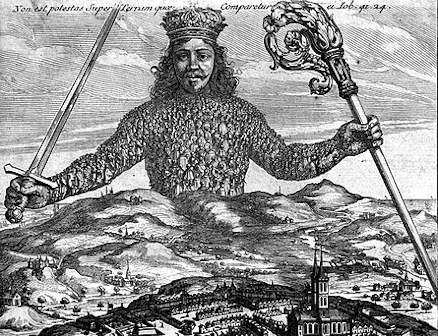 Uitsnede omslag boek Leviathan door Thomas Hobbes