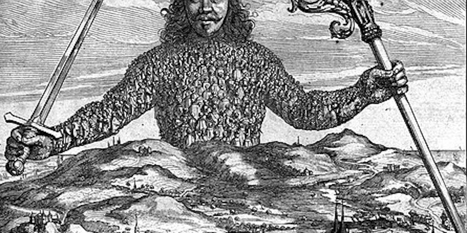 Uitsnede omslag boek Leviathan door Thomas Hobbes