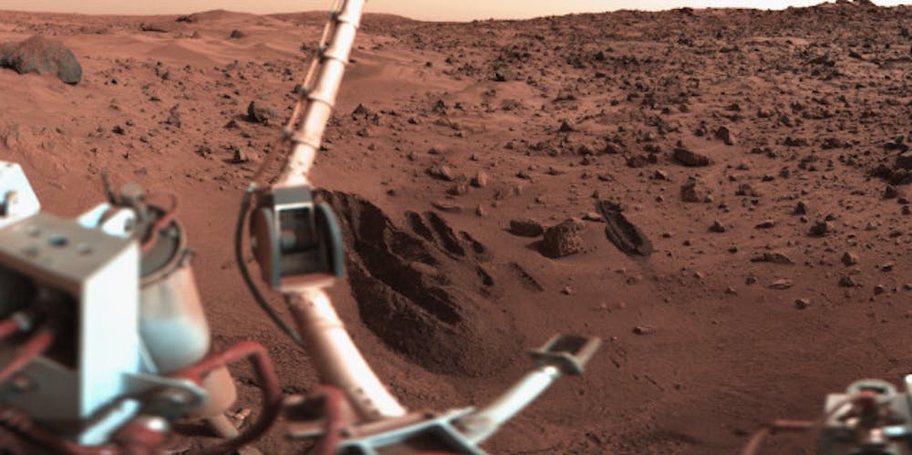 NASA's Marsrover op Mars.