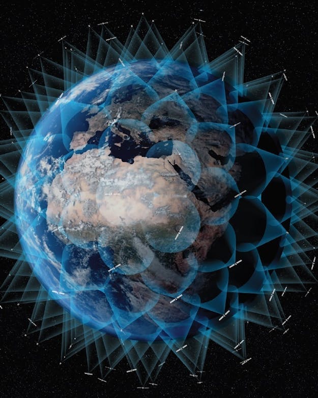 Mega-constellations of hundreds or even thousands of low-orbiting satellites offer a means of acquiring continuous coverage for telecommunications services or Earth observation.