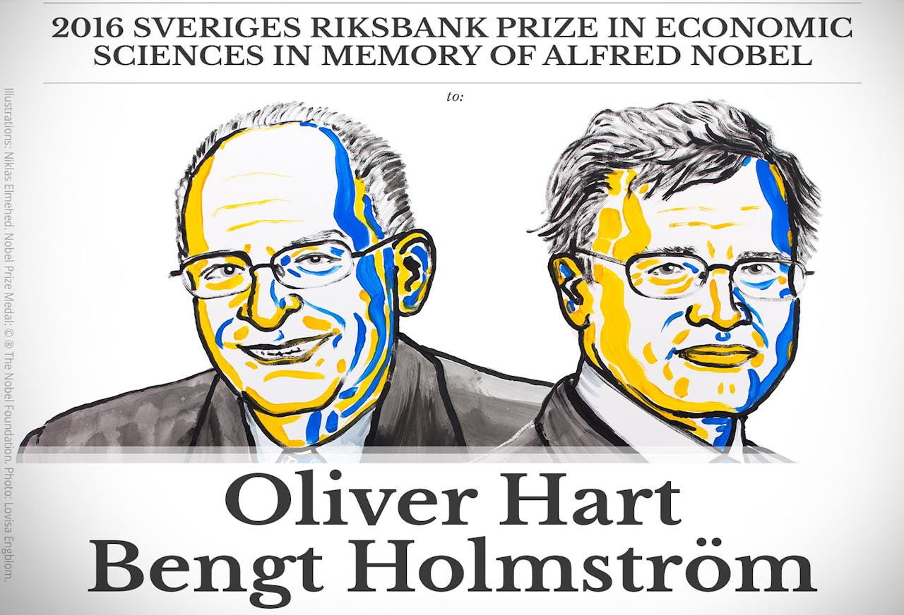 Hoewel Hart en Holmström respectievelijk uit Engeland en Finland komen, hebben ook de Amerikanen reden voor een feestje. Holmström werkt tegenwoordig namelijk voor het Massachusetts Institute of Technology en Hart voor de University of Harvard.