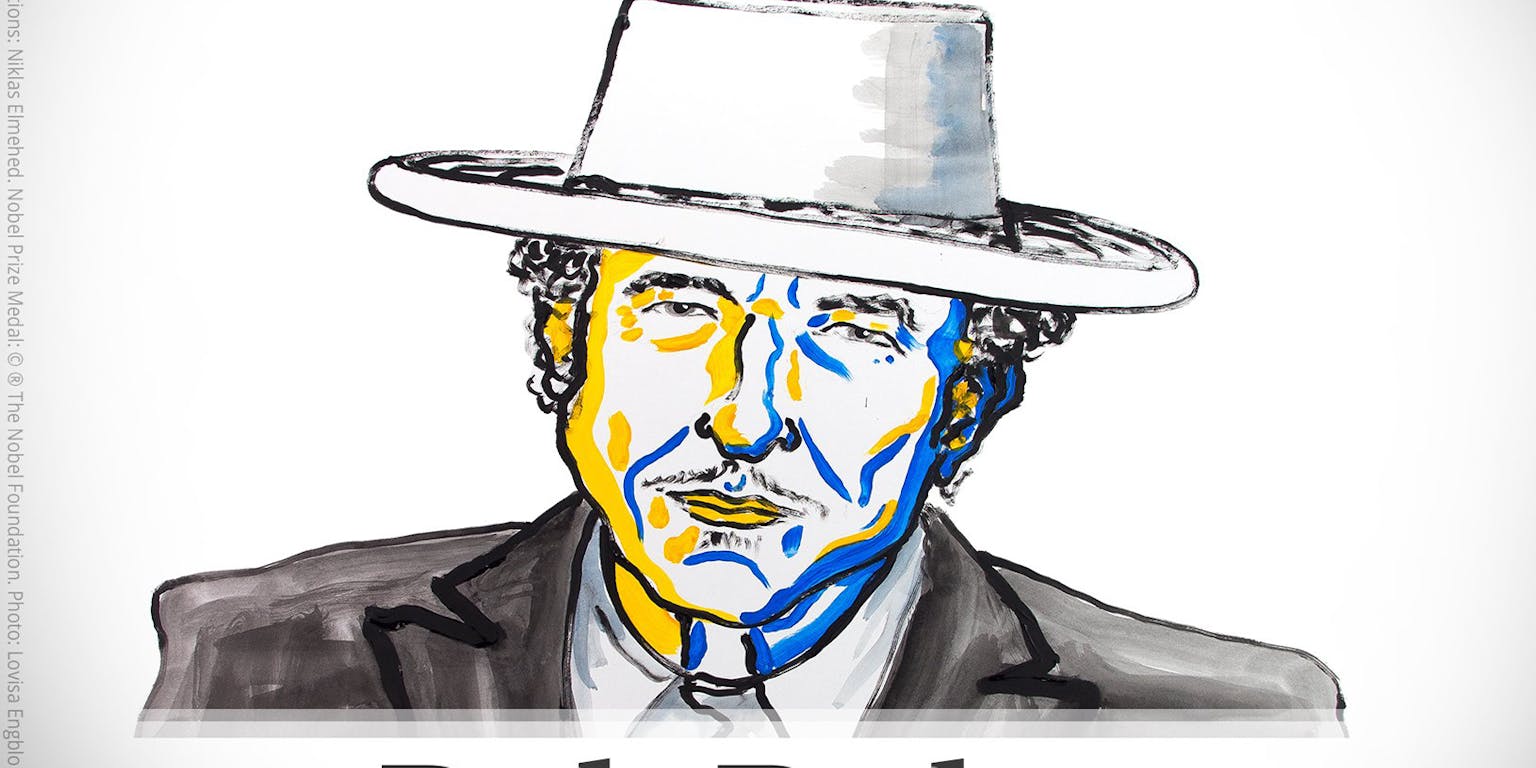 De Nobelprijs voor de Literatuur 2016 voor Bob Dylan.
