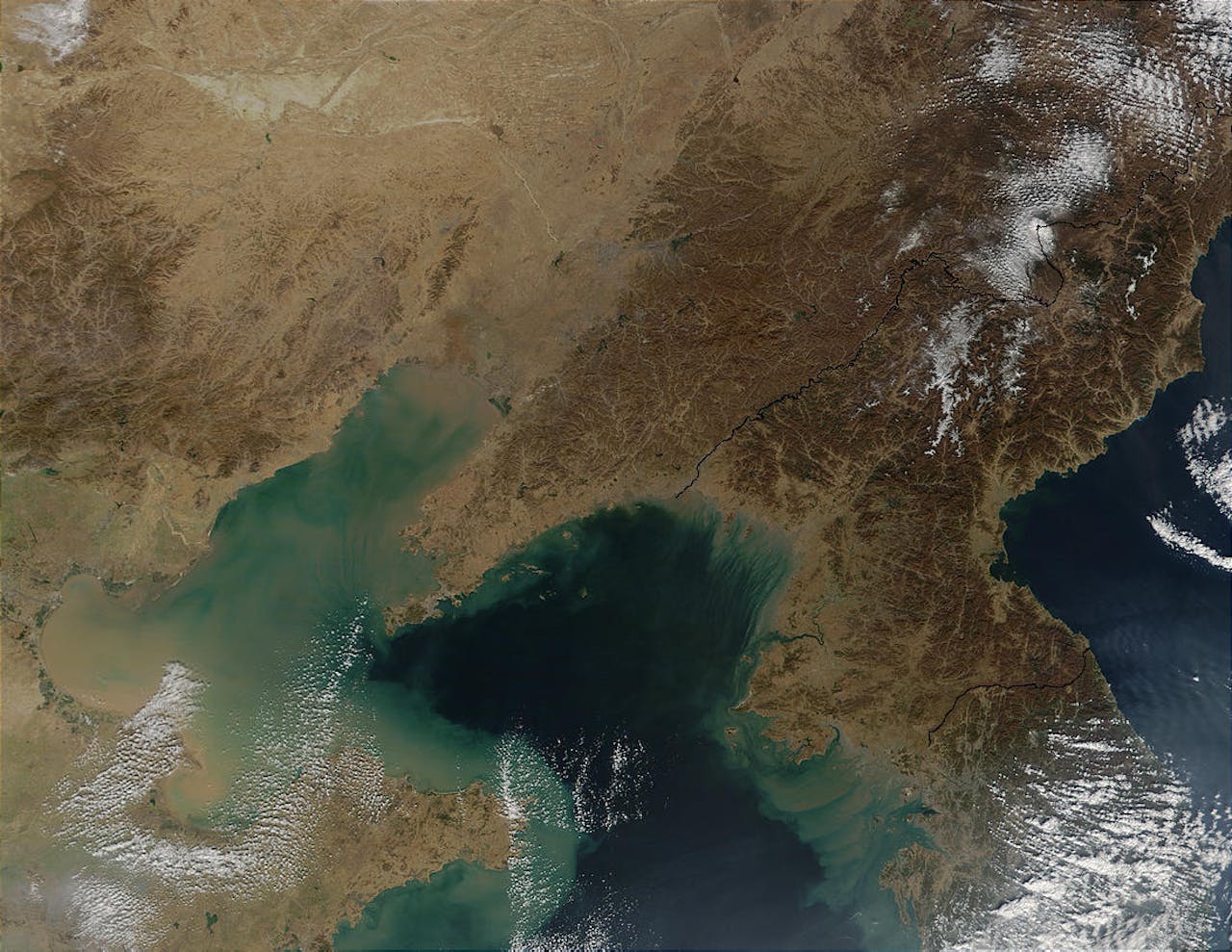 Noord-Korea vanuit de ruimte gefotografeerd door ‘aartsvijand’ Verenigde Staten.