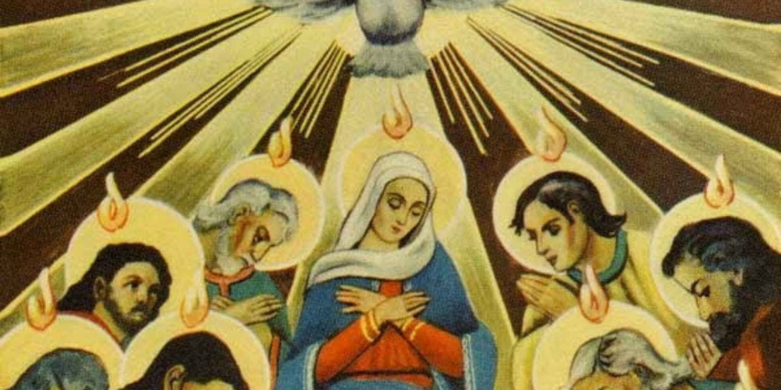 Een schilderij van de geboorte van Jezus met een duif in de lucht.