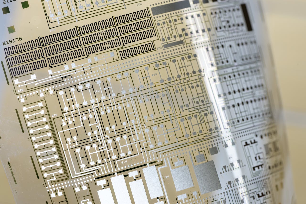 De geprinte plastic chip.