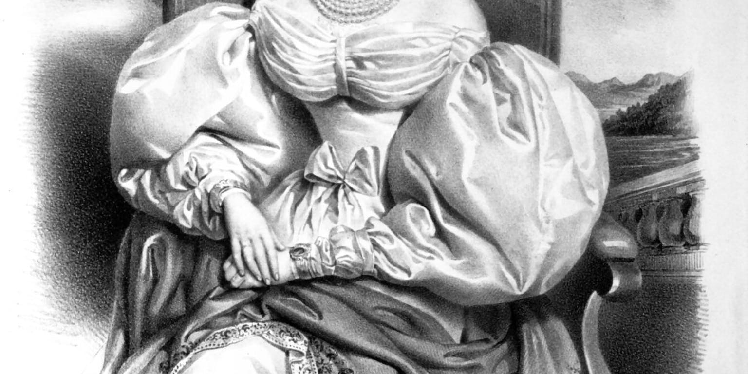 Een zwart-wit beeld van Sophie van Beieren.