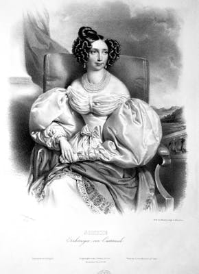 Een zwart-wit beeld van Sophie van Beieren.