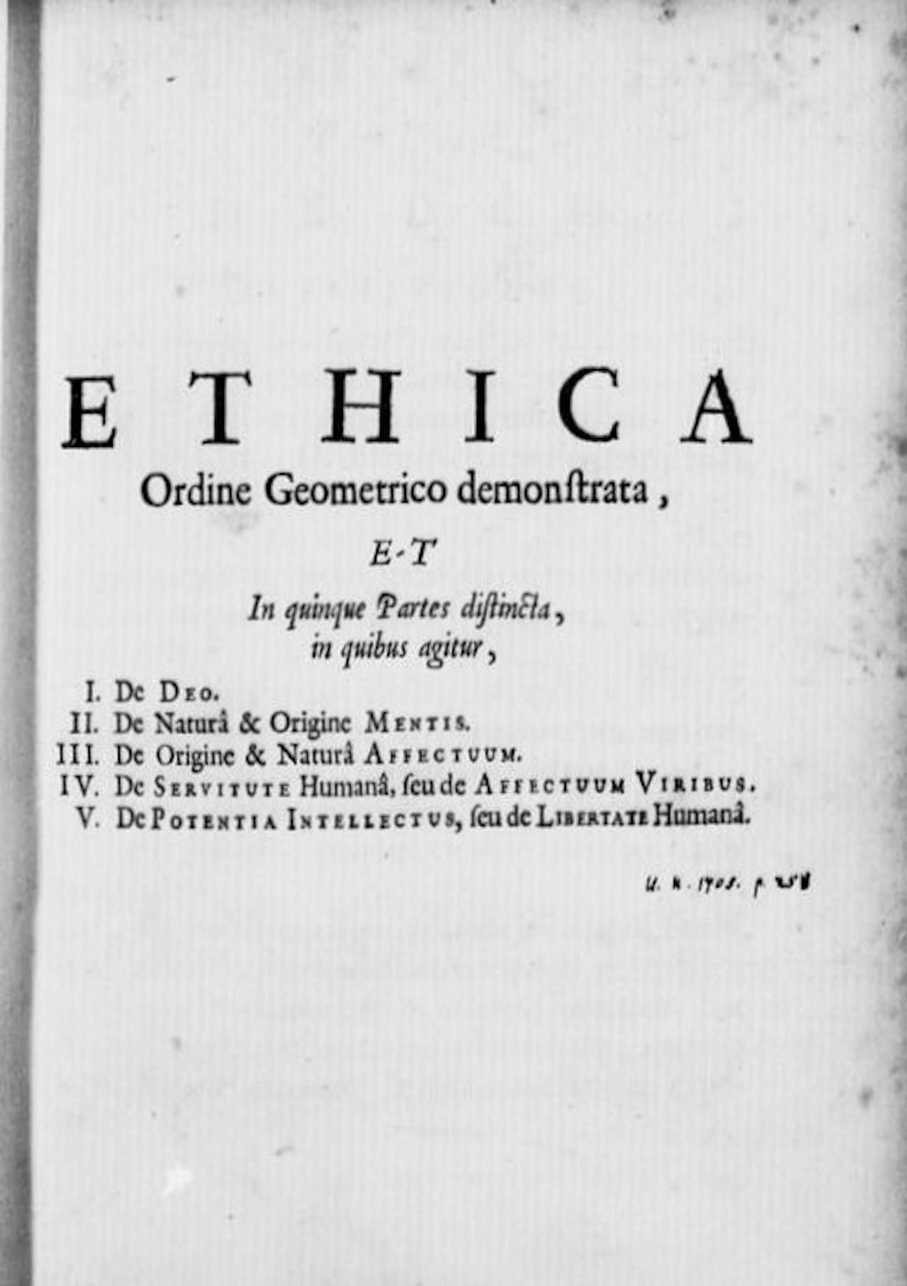 De cover van het boek 'Ethica' van Spinoza, een Nederlandse wijsgeer uit de 17e eeuw.