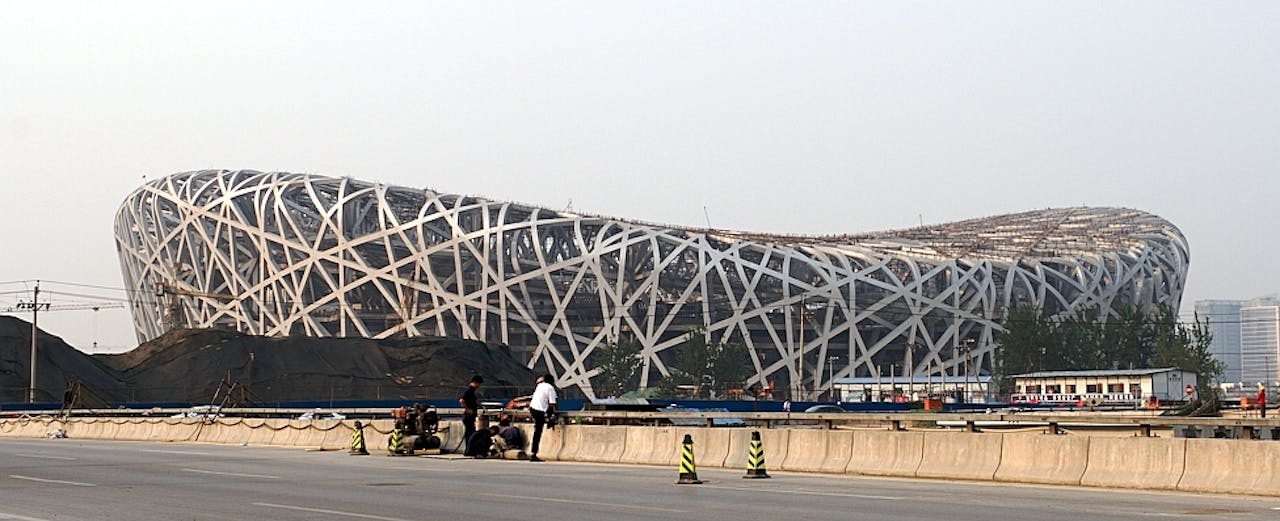 Het olympisch stadion in Peking.