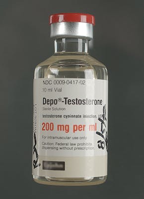 Een fles depo-testosteron.