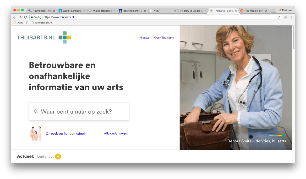 De aandacht voor de taaltoegankelijkheid van medisch voorlichtingsmateriaal is steeds groter, ook online. Zo bleek uit hun onderzoek dat de informatie op Thuisarts.nl, de nationale website van huisartsen, voor (laaggeletterde) lageropgeleiden niet altijd even duidelijk was. Daarom krijgt de site binnenkort een make-over.