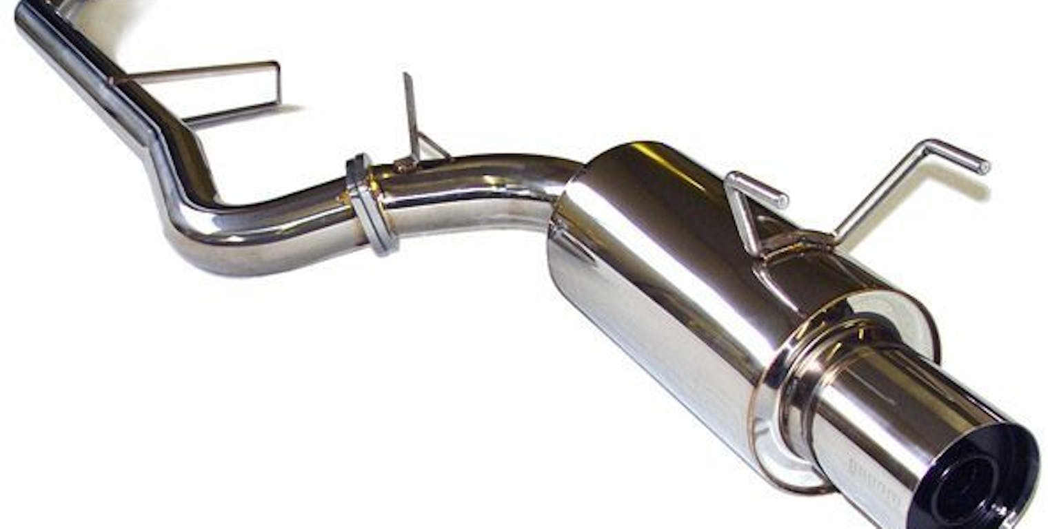 Een roestvrijstalen uitlaatpijp van titanium.